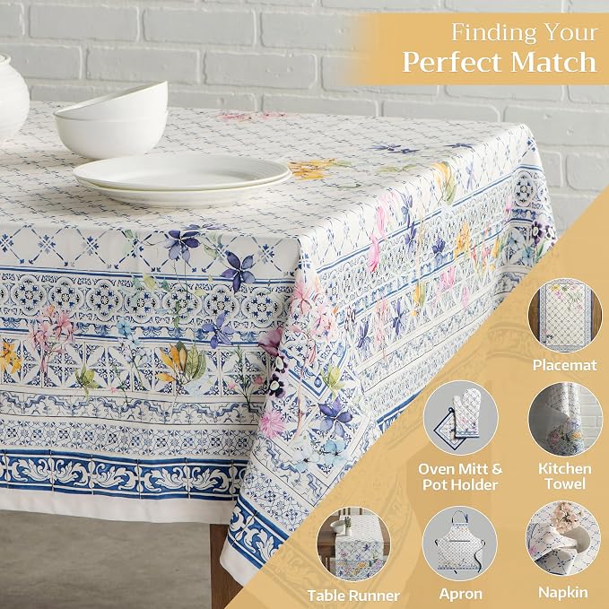 Maison d' Hermine Table Cloth Rectangle Table 100% Cotton 60 x 108 Inches - Image 5