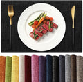 KXN Placemats Set of 6, Dual-Layer Thickened Faux Linen Table Mats, Heat by Homepage