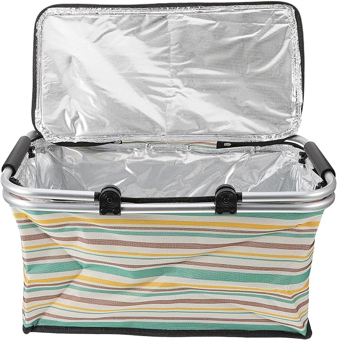 Wear-Resistant Insulated Picnic Basket and Foldable Shopping Tote by TINEASUR