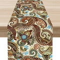 Brown Paisley Table Runner, Rustic Damask Antique Floral Flower Retro Boho by Unknown