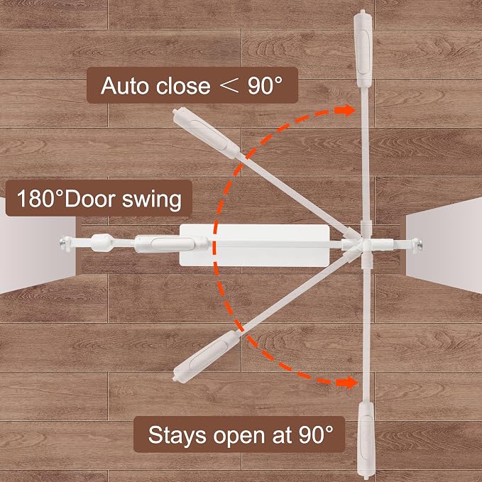 Baby Gate for Stairs No Drill 33.86-38.58 Inch, Pressure Mounted Metal Child - Image 5