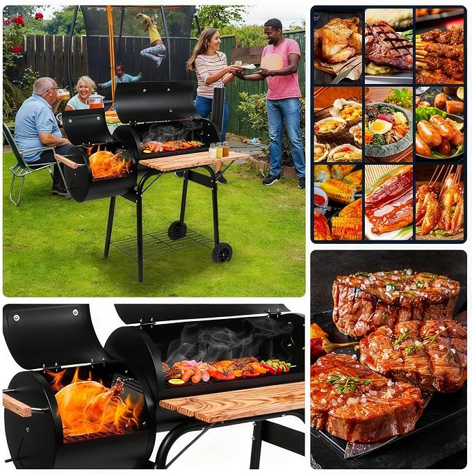 30 Inch Barrel Charcoal Grill & Smoker - Image 3