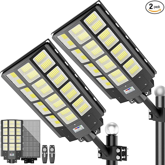 loyoele 9000W Solar Street Lights Outdoor 240000 Lumens Solar Flood Light by SolarLightsforOutside