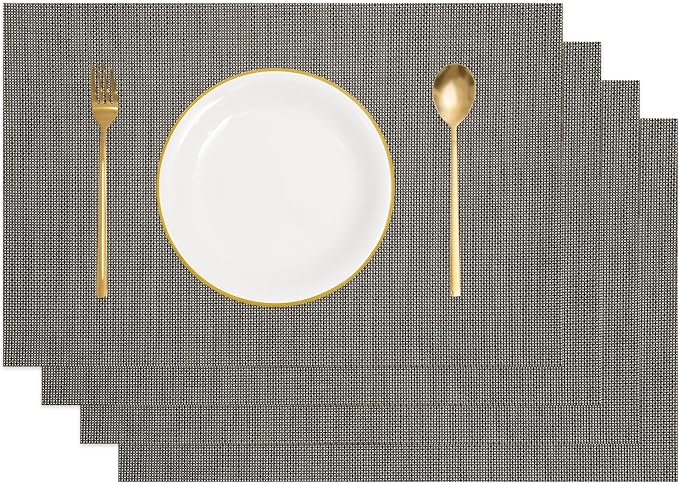 uxcell Faux Linen Placemats, 12x18 Inch Heat Resistant Place Mats Machine by uxcell