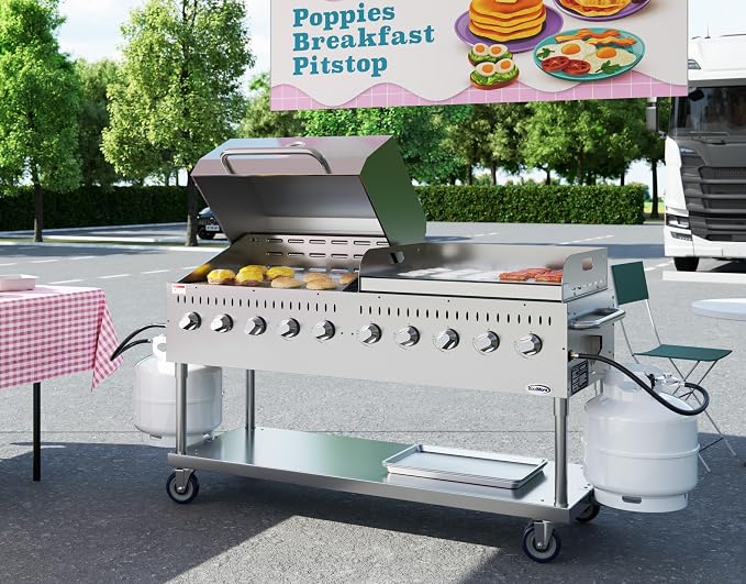 72 in. 10-Burner Commercial Outdoor Propane Gas Grill - Image 6