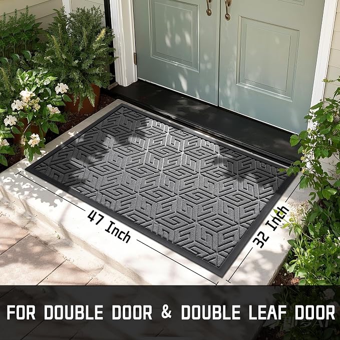Yimobra Large Door Mat 47x32, All-Weather Waterproof Outdoor Mats - Image 2
