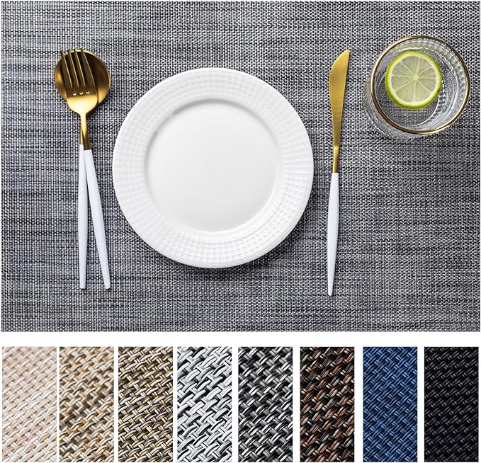 LEXMORE PlaceMats Set of 12 Vinyl/Plastic Woven Place Mats by lexmore