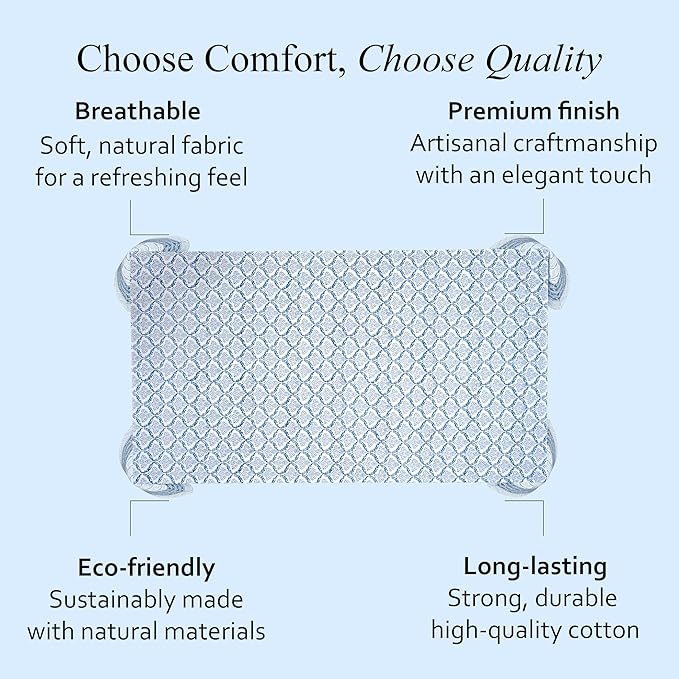 CPC Indigo Regal Tablecloth 100% Cotton 70x108 Inch Indian Block Print - Image 6