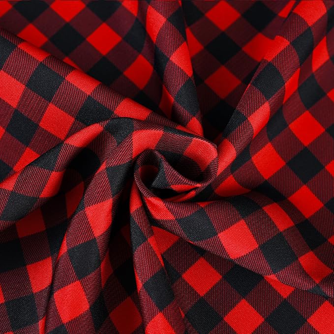 Red Gingham Christmas Plaid Tablecloth - Image 9