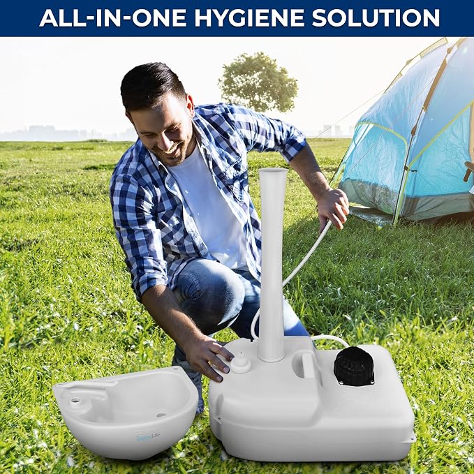 SereneLife Portable Hand Washing Station, 100+ Hand Washes, Hands-Free Foot Pump - Image 4