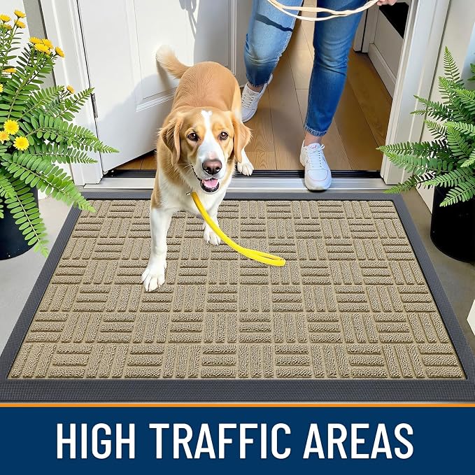 OLANLY Front Door Mat Outside Entrance 47x32, Heavy Duty Sturdy Natural Rubber - Image 6