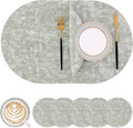 Homaxy Round Faux Leather Placemats and Coasters, Washable Dual-Side Table Mats by Homaxy