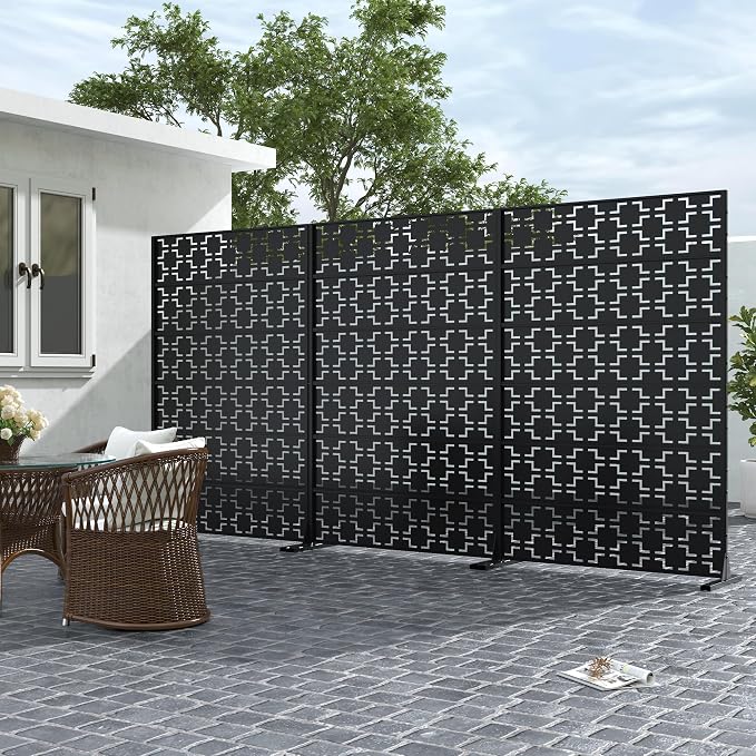 Casaphoria Metal Privacy Screen 72" H x 45" W, 2 Pack Outdoor Freestanding - Image 8
