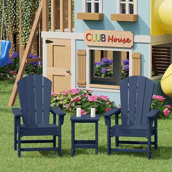 Costaelm Kids Outdoor Side Table, Small Patio HDPE Adirondack Square Table - Image 4