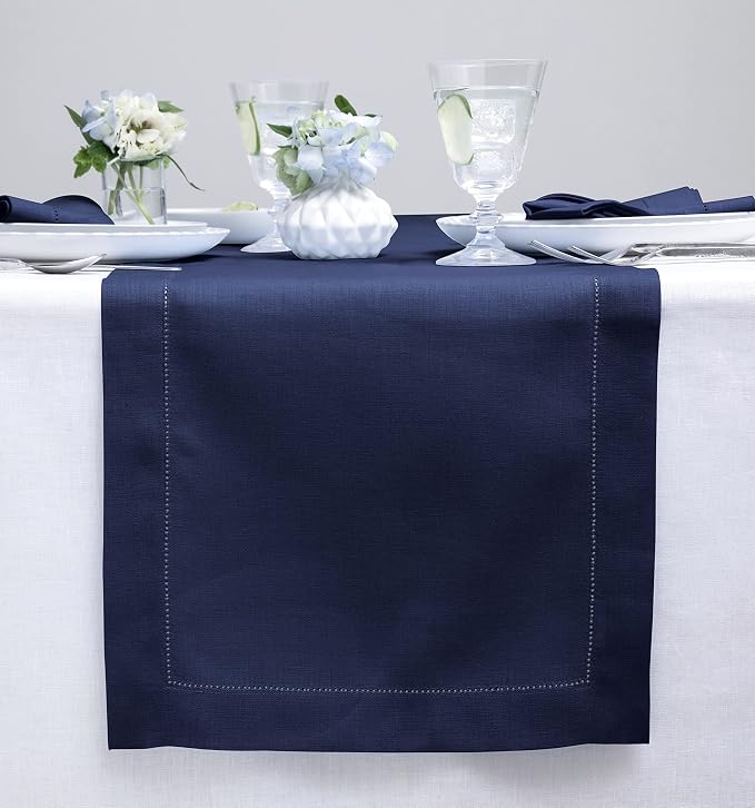 Solino Home Linen Navy Blue Table Runner 60 Inches by SolinoHome