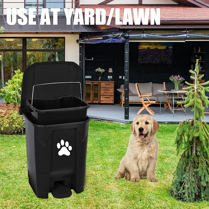 tebiete Dog Poop Trash Can Outdoors Pet Waste Station - Image 4