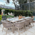 PURPLE LEAF 9 Pieces Outdoor Dining Set Patio Table and Chairs Set Aluminum by PURPLELEAF