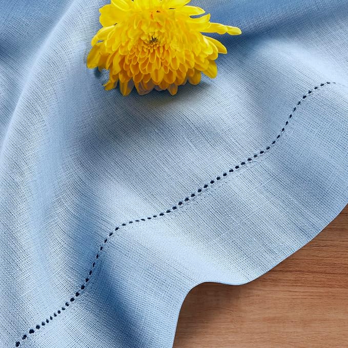 Solino Home Linen Cornflower Blue Table Runner 120 Inches Long - Image 9
