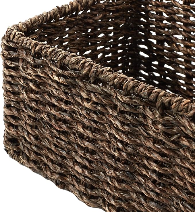 Casafield Set of 2 Bathroom Storage Baskets, Espresso - Image 6