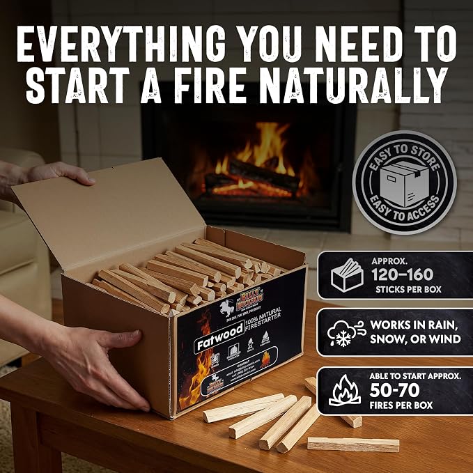 10lb Fatwood Fire Starter Sticks | 100% Natural Fire Starters - Image 4