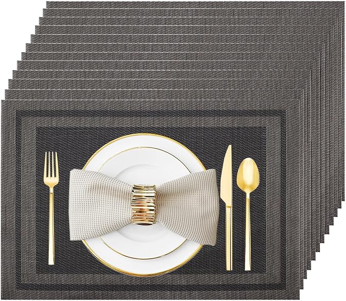 Placemats Set of 12 Washable&Wipeable Place mats by Uolr