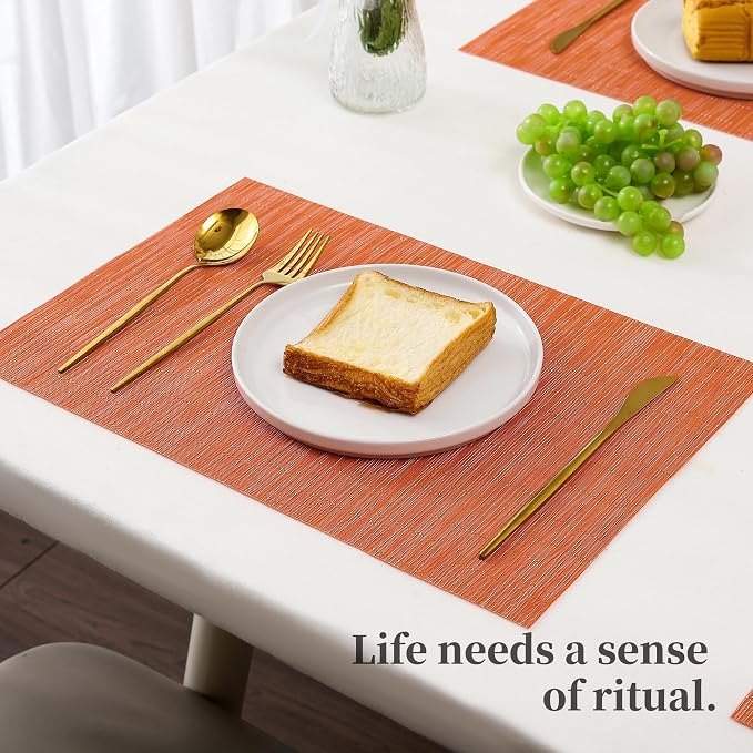 Leetaltree Orange Placemats Set of 6 - Image 6