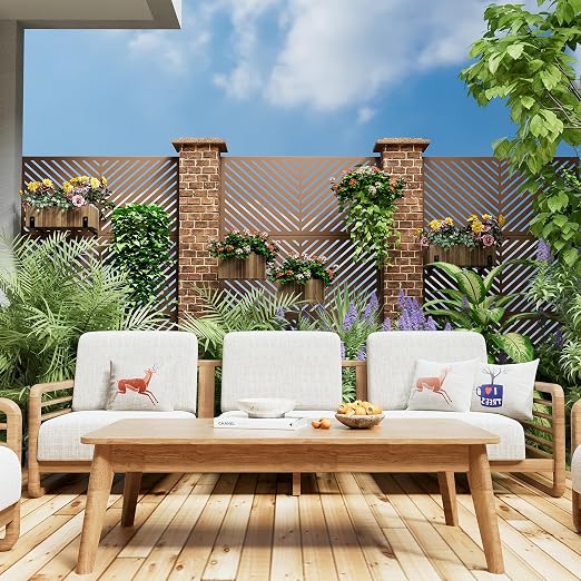 Casaphoria 72" H x 47" W Metal Privacy Screen, Freestanding Outdoor Screen - Image 4