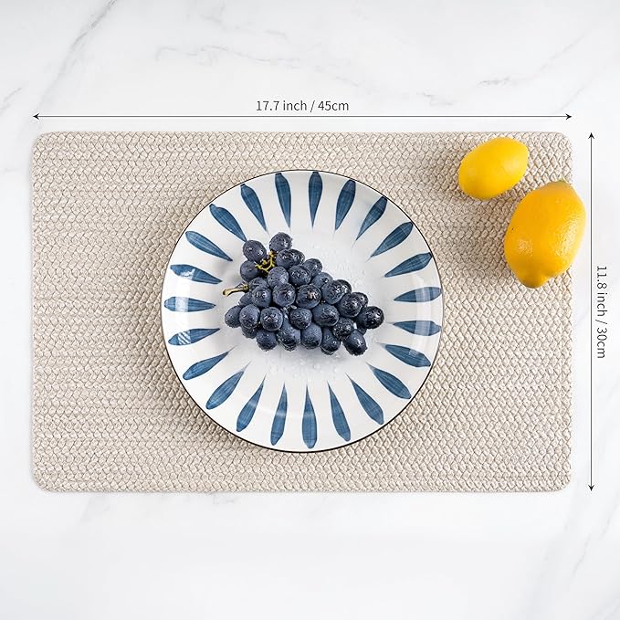 POLYTE Indoor/Outdoor Washable Woven Vinyl Table Dining Placemats - Image 4
