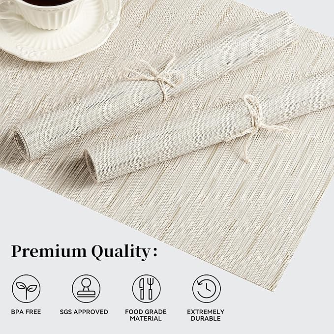 Leetaltree Pale Beige Placemats Set of 12 - Image 2