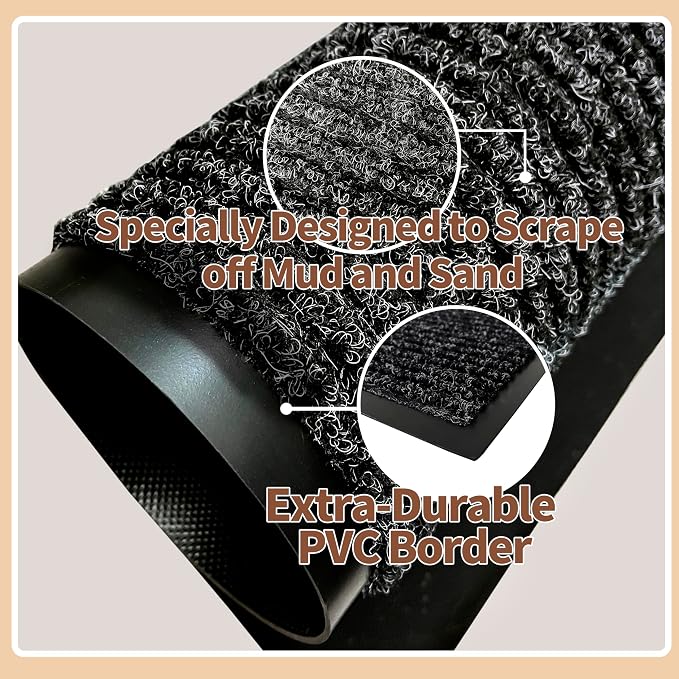 Front Door Mat Outdoor, Non-Slip and Heavy Duty Welcome Mat, Low Profile Easy - Image 4