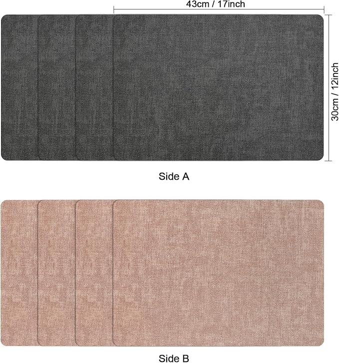 Myir JUN Placemats Dual Sided, Faux Leather Place Mats Set of 8 Indoor Placemats - Image 6