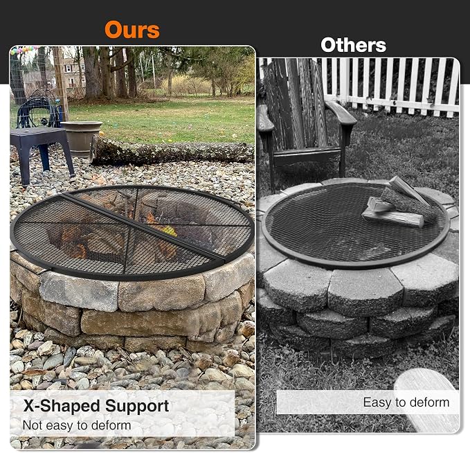 REDCAMP Foldable Fire Pit Cooking Grill Grate, Portable X-Marks Heavy Duty - Image 4