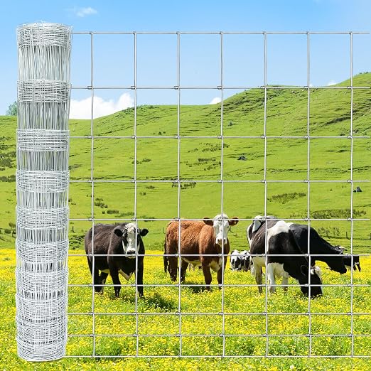 Farm Fence 5ft x 164ft Heavy Zinc Coating Cattle Fence, Galvanized Field Wire by YESON