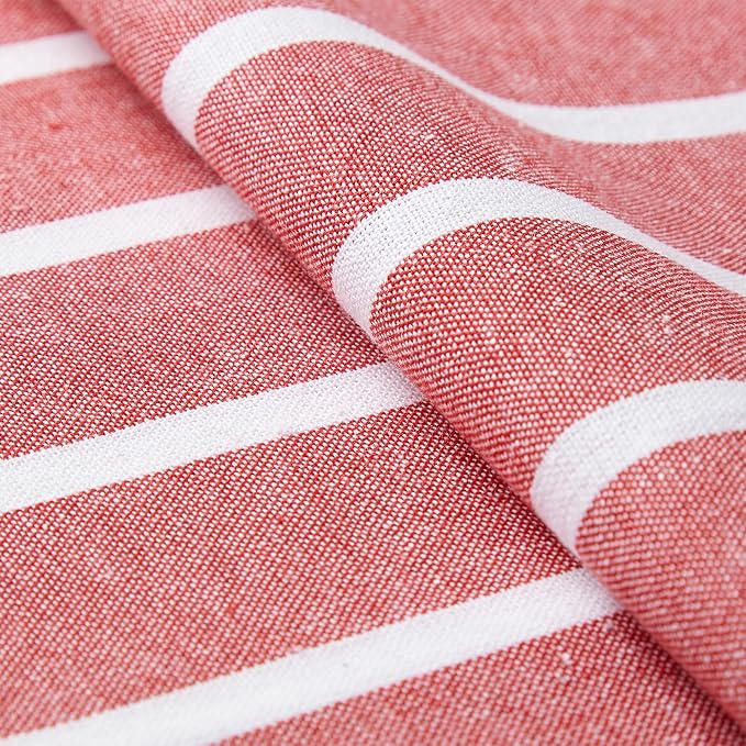 Encasa XO Cotton Dining Table Runner | Roma Red Stripes | Size 13x104 in - Image 5