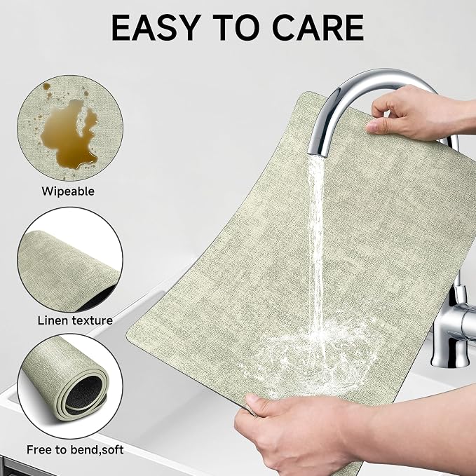 Faux Leather Vinyl Placemats Set of 4 Wipeable Heat Resistant Place Mats 100% - Image 4