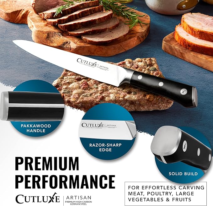 Cutluxe Turkey Carving Knife Set – Carving Fork & Knife - Image 9