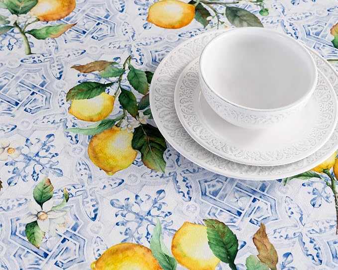 Maison d' Hermine Table Cloth Round Table 100% Cotton 63 Inches Tablecloth - Image 8