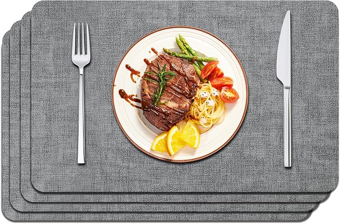 Maxpearl Faux Leather Placemats Set of 4 by Maxpearl