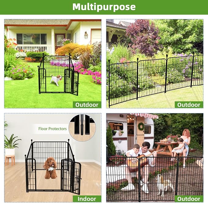 ADAVIN Dog Playpen 36 inch, Low Threshold Door 4 Panels Total 8.9 Ft Tall - Image 5