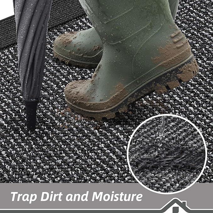 BEQHAUSE Indoor Door Mat 32" x 48", Dirt Trapper Door Mats Non-Slip Entryway - Image 3