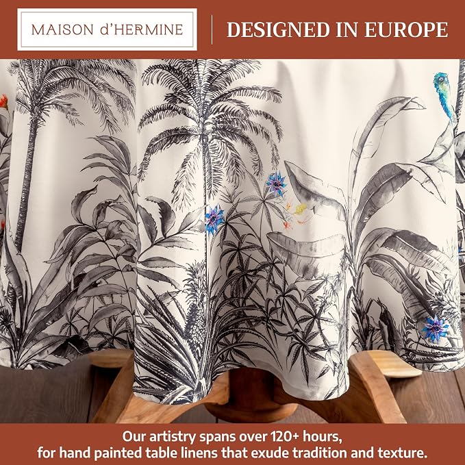 Maison d' Hermine Table Cloth Round Table 100% Cotton 69 Inches Fall Tablecloth - Image 2