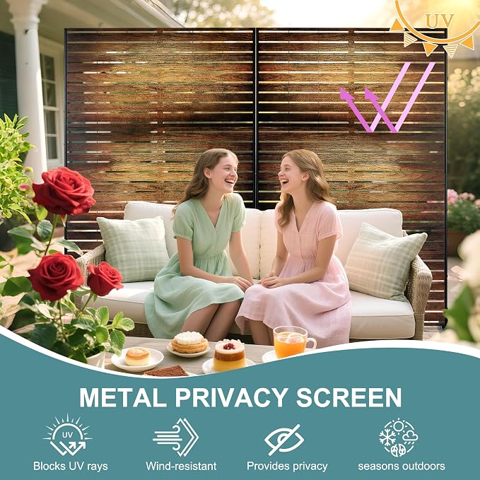 Metal Privacy Screen Outdoor Freestanding Privacy Wall Panels and Decorative - Image 3