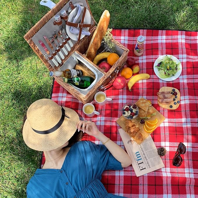 Picnic Basket for 2, Willow Hamper Set - Image 2