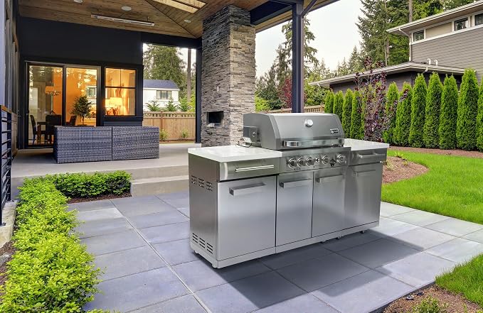 Mont Alpi MA-957RS Propane Natural Gas 5-Burner Compact Outdoor Kitchen Gas - Image 5