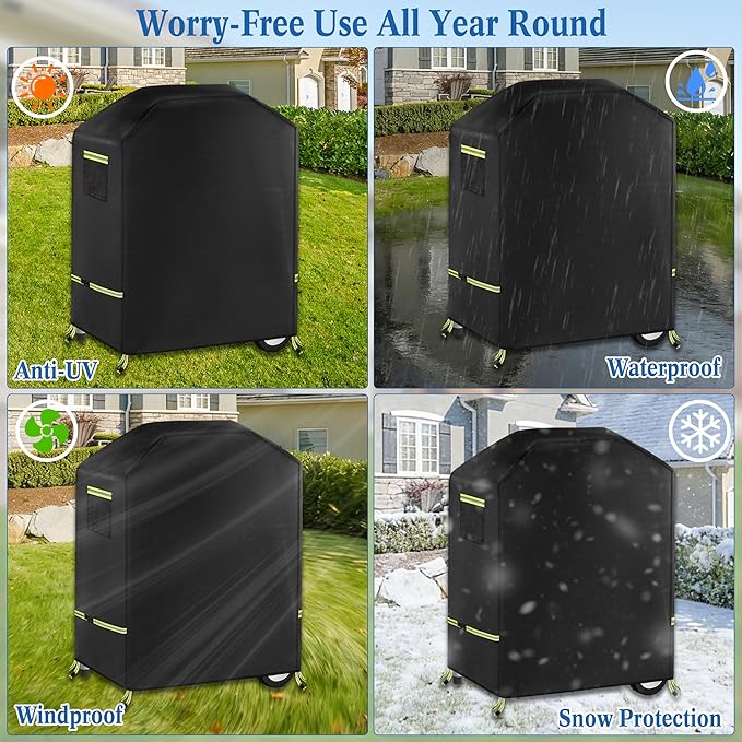 Grill Cover, 600D Heavy Duty Waterproof Small BBQ Grilling Cover - Image 7