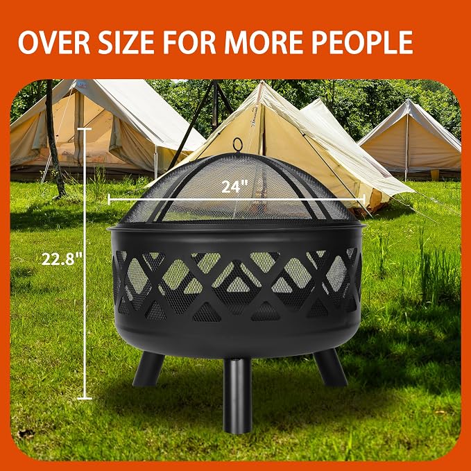 Red Mountain Valley 24'' Outdoor Wood Burning Fire Pit - Image 7