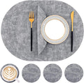 Homaxy Round Faux Leather Placemats and Coasters, Washable Dual-Side Table Mats by Homaxy