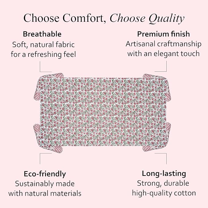 CPC Tablecloth 100% Cotton 60x90 Inch Indian Block Print Rectangle Table Cover - Image 6