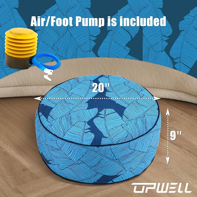 UPWELL Waterproof Inflatable Outdoor Ottoman Pouf, Portable Patio Footrest - Image 3