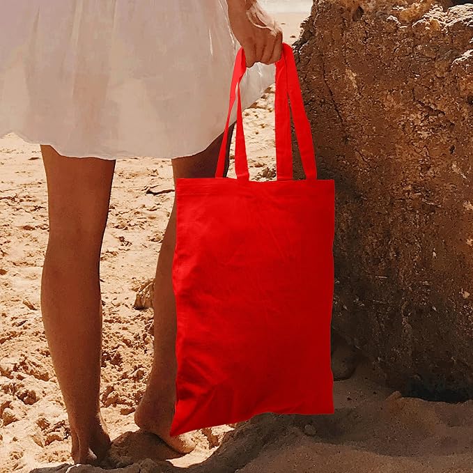 DISCOUNT PROMOS Cotton Canvas Tote Bags Set of 10, Bulk Pack - Image 6